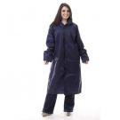 Water Resistant Raincoat With Hood – PU Coated Nylon – Blue