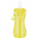 Foldable Flexi Water Bottle with Carabiner Clip - 400ml Yellow