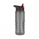 Tritan Pure Sports Water Bottle - 750ml Translucent Black/Red