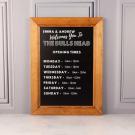 Personalised Opening Times Chalkboard