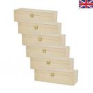 Deluxe One Bottle Hinged Lid Wine Box (6 Pack)