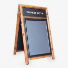 Dual-Purpose Chalkboard and Poster Stand with Header Slot