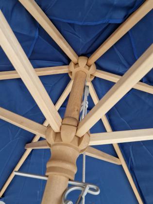 Printed Parasols: Classic Sustainable Certified Sustainably Sourced Wood Eco Parasol - 2.5m Round Canopy