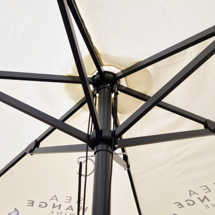 Printed Parasols: Black Aluminium Eco Parasol - 2.5m Round Canopy