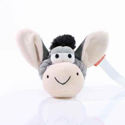 Dog toy knotted animal donkey-gray-one size