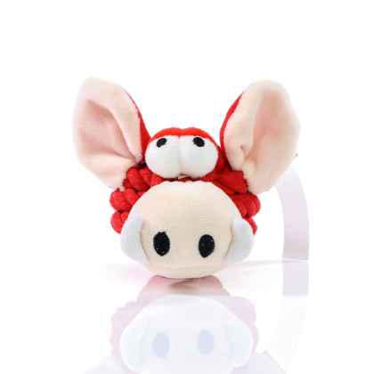 Dog toy knotted animal boar-red-one size