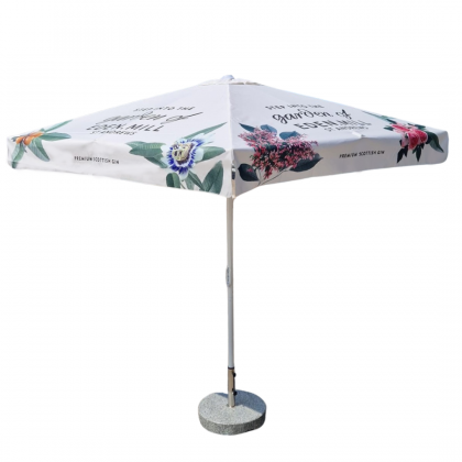 Printed Parasols: Premium Strong Aluminium Eco Parasol - 2.5m x 2.5m Square Canopy