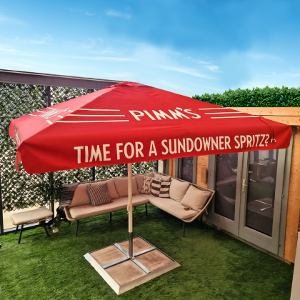 Printed Parasols: Premium Strong Aluminium Eco Parasol - 3m x 3m Square Canopy
