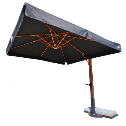 Printed Parasols: Premium Cantilever with Wood Effect Eco Parasol - 3m x 3m Square Canopy