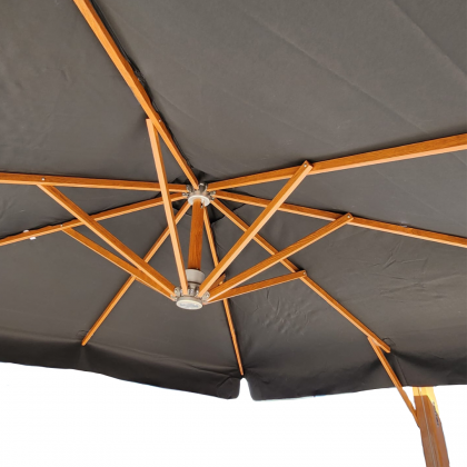Printed Parasols: Premium Cantilever with Wood Effect Eco Parasol - 3m x 3m Square Canopy