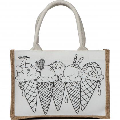 Jute cotton bag for colouring in Jute cotton bag for colouring in