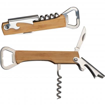 Corkscrew with bottle opener