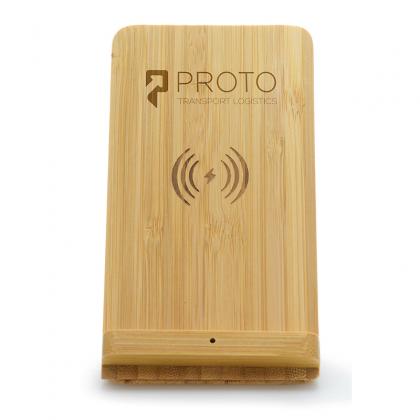 Picture of Wireless Bamboo Phone Stand