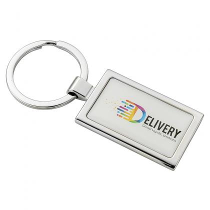 Rectangular Alloy Injection Keyring