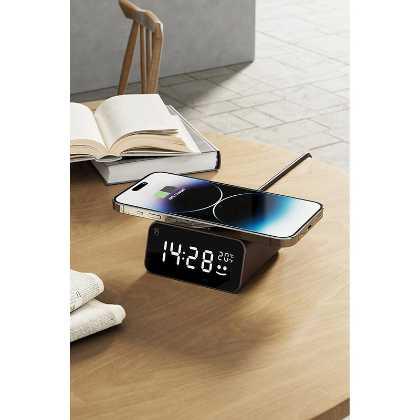Xoopar REDDI Travel clock and wireless charger (PD) with BT   (24562)