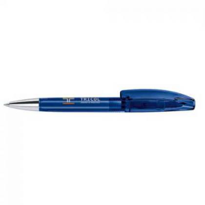 SENATOR BRIDGE CLEAR BALL PEN WITH A METAL TIP E140510