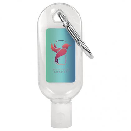 30ml Hand Sanitiser Gel Carabiner Clip (Spot Colour Print) E1412910