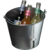 Zinc bucket with bottle opener