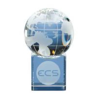 6cm Optical Crystal Globe on a Clear Crystal Base E143904