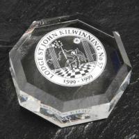 CRYSTAL OCTAGON PAPERWEIGHT E144006