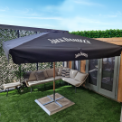 Printed Parasols: Premium Sustainable Certified Sustainably Sourced Beech Wood Eco Parasol - 3m x 3m Square Canopy