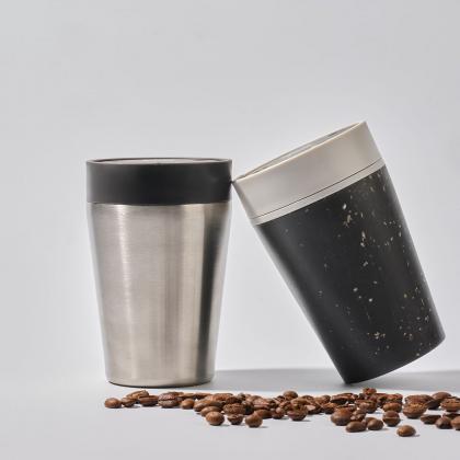 Circular Stainless Steel Travel Mug, 8oz (227ml)