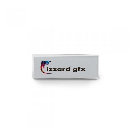 Transparent Badge, 70 x 25 mm with Needle
