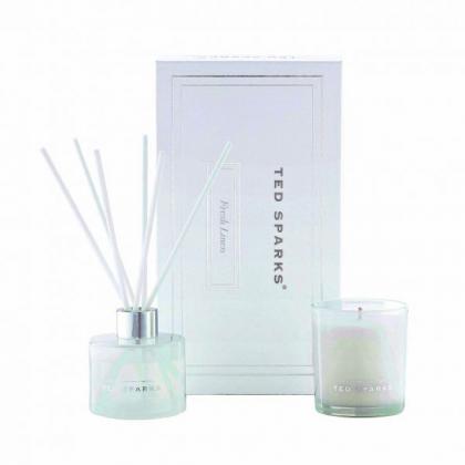 Ted Sparks Candle & Diffuser Gift Set Fresh Linen