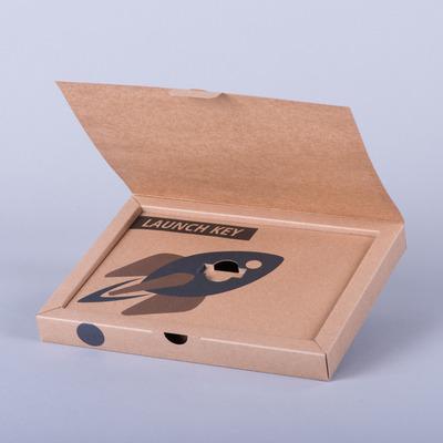 Hinged Lid Promotional Box With Board Plinth To Hold USB