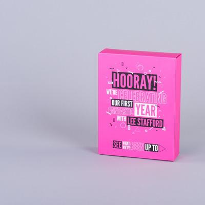 Hinged Lid Promotional Box With Simple Board Plinth