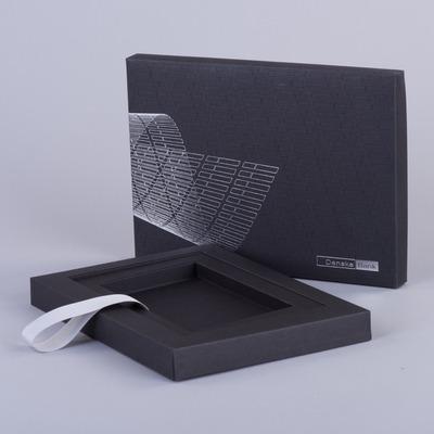 Black Channel Wall Luxury Lift Off Lid Presentation Box With Board Fitment