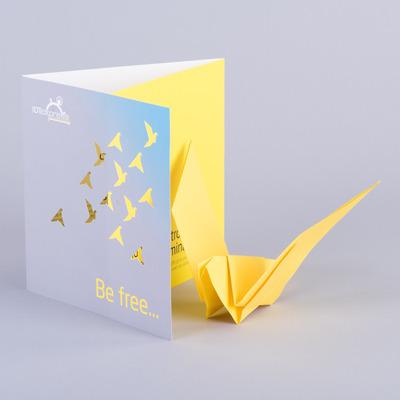 Origami Bird And Die-Cut Brochure
