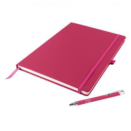 Dunn A4 Notebook and Pen Set in Pink