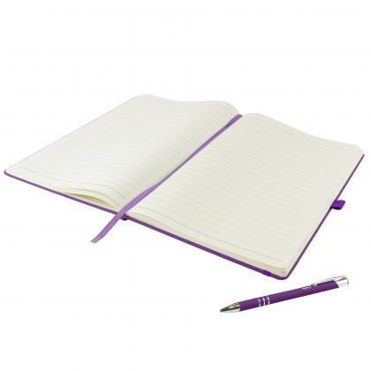 Dunn A4 Notebook and Pen Set in Purple