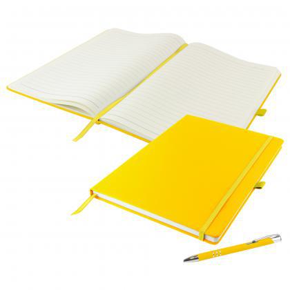 Dunn A4 Notebook and Pen Set in Yellow