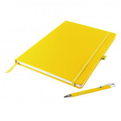 Dunn A4 Notebook and Pen Set in Yellow