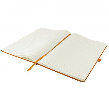 Dunn A4 PU Soft Feel Lined Notebook in Orange