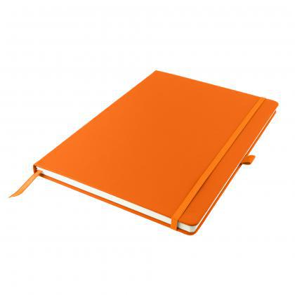 Dunn A4 PU Soft Feel Lined Notebook in Orange