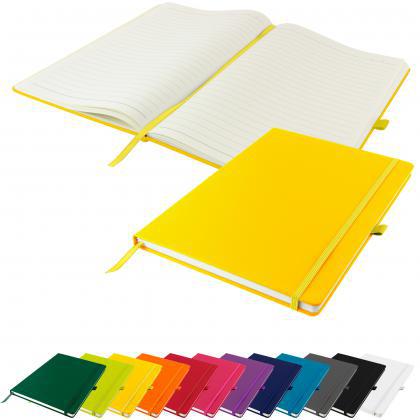 Dunn A4 PU Soft Feel Lined Notebook in White
