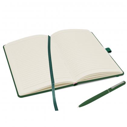 Notes London - Wilson A5 Certified Sustainably Sourced  Notebook & Pen Set in Green
