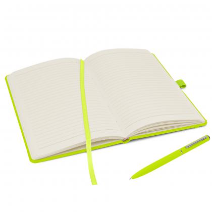 Notes London - Wilson A5 FSC® Notebook & Pen Set in Lime