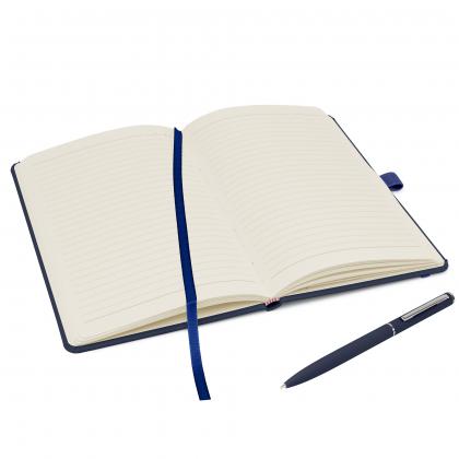 Notes London - Wilson A5 Certified Sustainably Sourced  Notebook & Pen Set in Navy