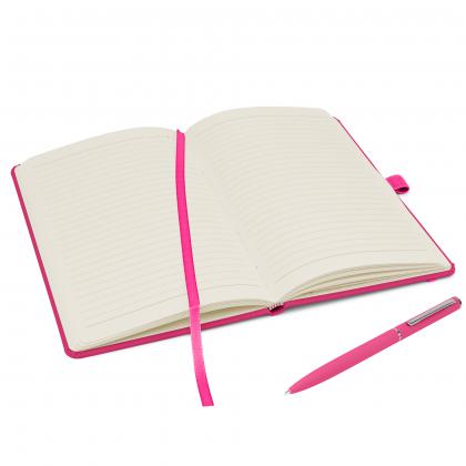 Notes London - Wilson A5 Certified Sustainably Sourced  Notebook & Pen Set in Pink