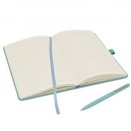 Notes London - Wilson A5 Certified Sustainably Sourced  Notebook & Pen Set in Pastel Aqua Marine