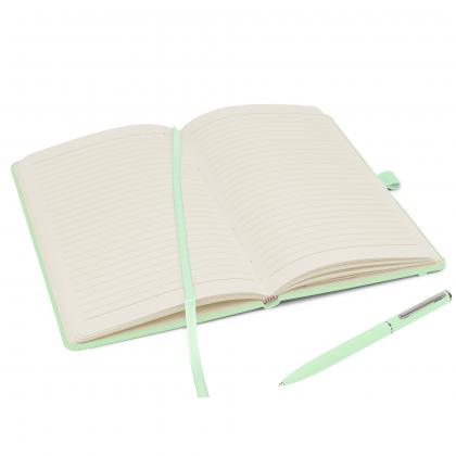 Notes London - Wilson A5 Certified Sustainably Sourced  Notebook & Pen Set in Pastel Mint