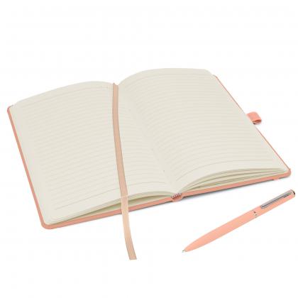 Notes London - Wilson A5 Certified Sustainably Sourced  Notebook & Pen Set in Pastel Pink