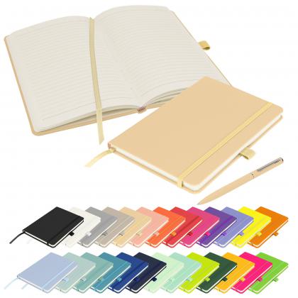 Notes London - Wilson A5 Certified Sustainably Sourced  Notebook & Pen Set in Pastel Tan