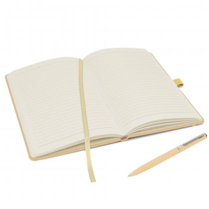 Notes London - Wilson A5 Certified Sustainably Sourced  Notebook & Pen Set in Pastel Tan