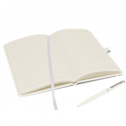 Notes London - Wilson A5 Certified Sustainably Sourced  Notebook & Pen Set in White