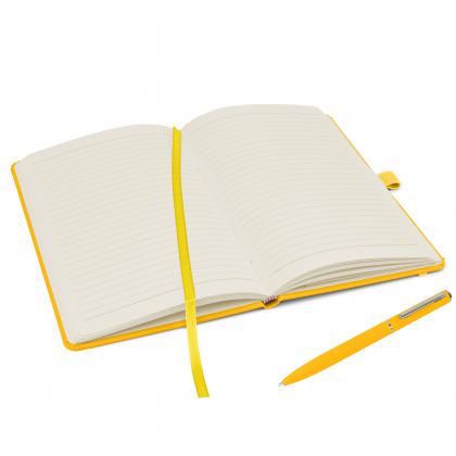 Notes London - Wilson A5 Certified Sustainably Sourced  Notebook & Pen Set in Yellow